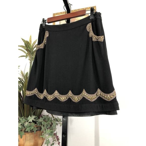 Anthropology Ranna Gill Mini Skirt Small Studded Zipper Dopamine Club Dance Date - Picture 2 of 7